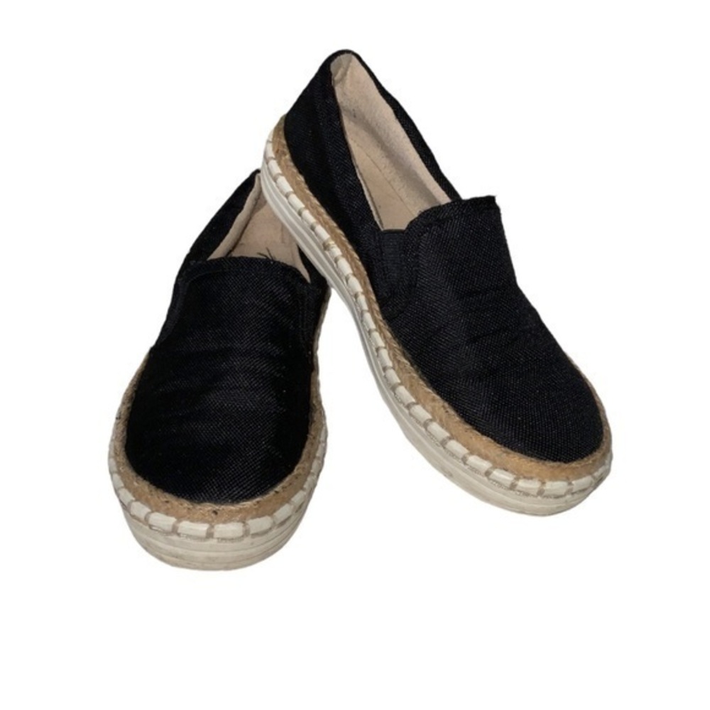 Soda Phenix Women's Espadrilles Slip On Black Canvas Loafers Size 6